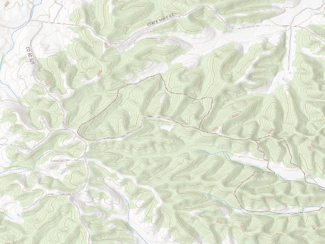 USGS topographic map of Apple Creek Conservation Area
