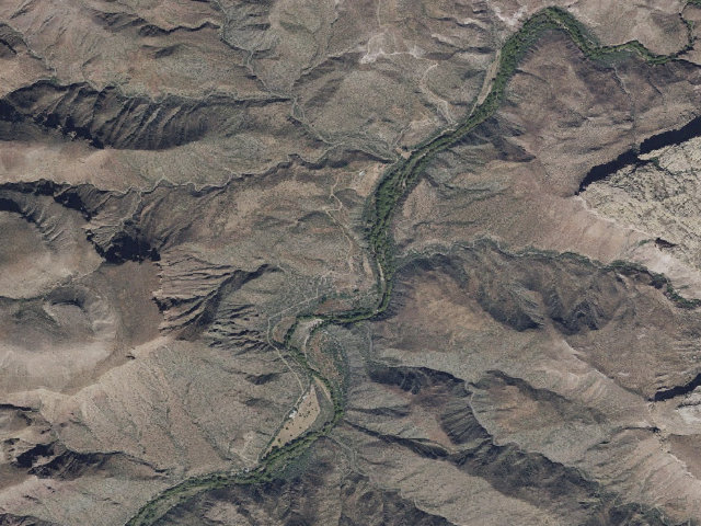 Aerial image of Aravaipa Canyon Wilderness