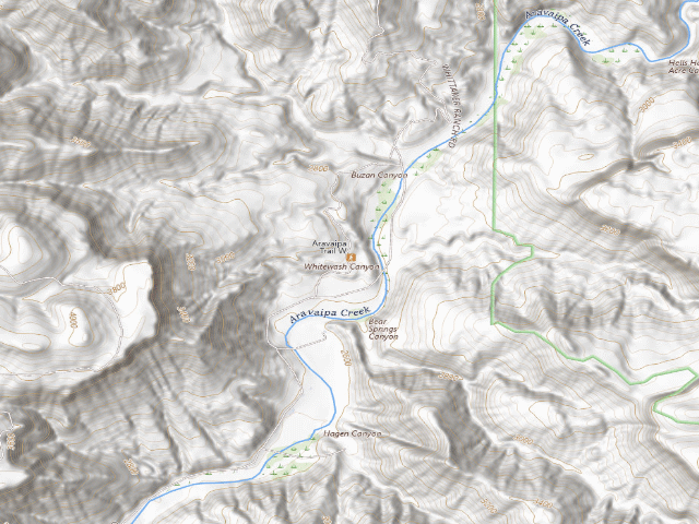 USGS topographic map of Aravaipa Canyon Wilderness