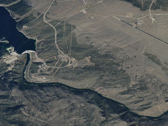 Aerial image of Arch Dam Group Campground