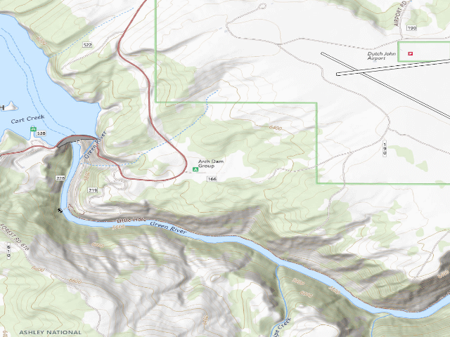 USGS topographic map of Arch Dam Group Campground