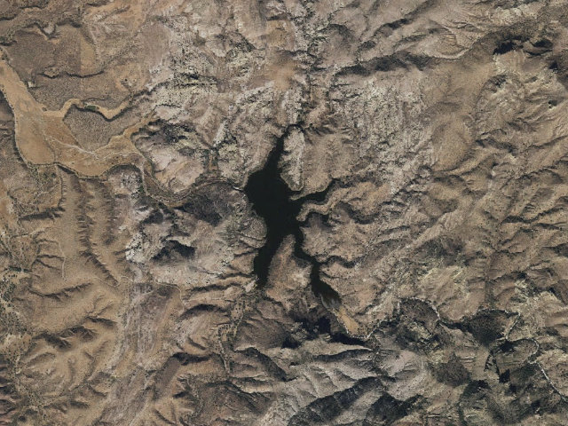 Aerial image of Arivaca Lake Dispersed Camping