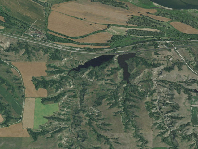 Aerial image of Arroda Lake WMA (Oliver County)