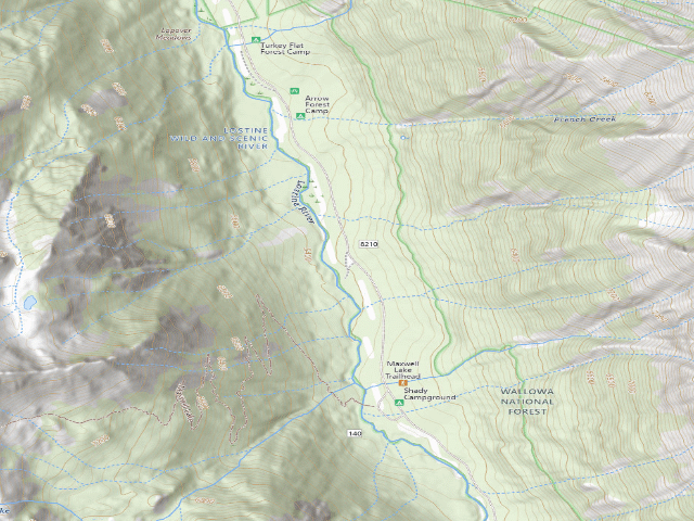 USGS topographic map of Arrow Forest Camp