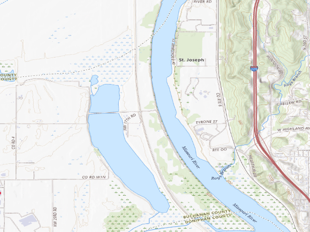 USGS topographic map of Arthur Dupree Memorial Conservation Area