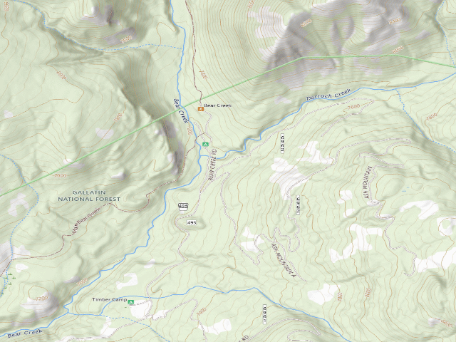 USGS topographic map of Ash Mtn Road-001