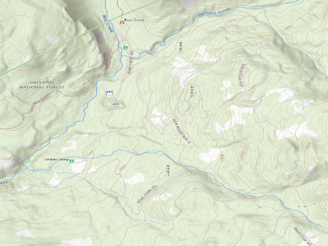 USGS topographic map of Ash Mtn Road-004