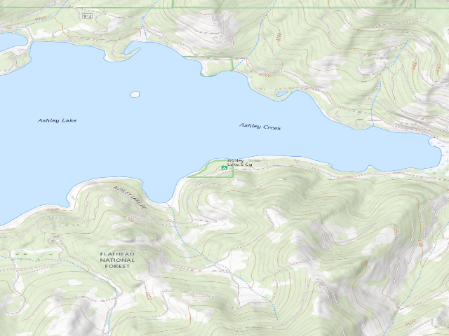USGS topographic map of Ashley Lake South Cg