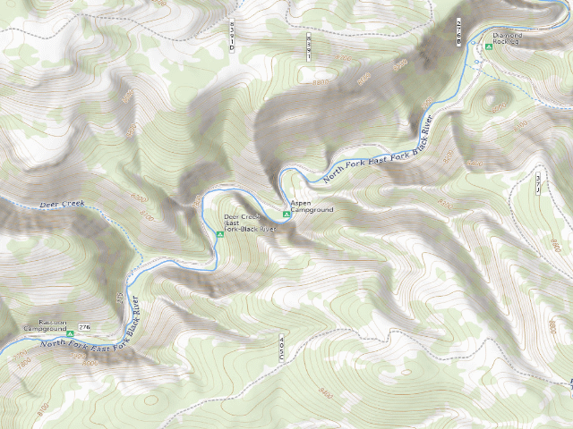 USGS topographic map of Aspen Campground