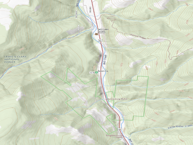 USGS topographic map of Aspen Cg