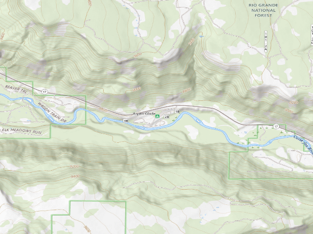 USGS topographic map of Aspen Glade Campground