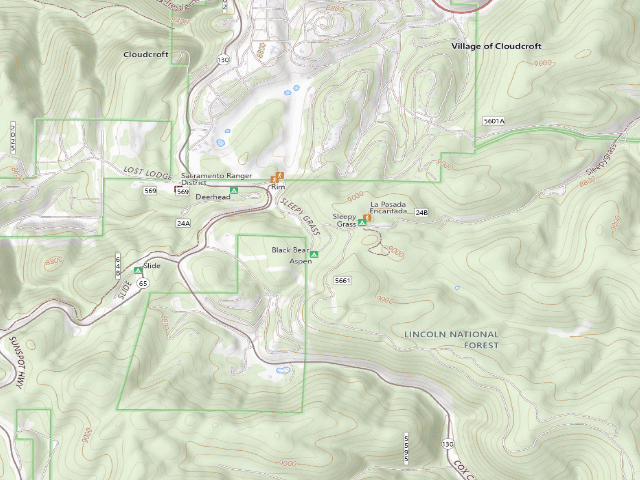 USGS topographic map of Aspen Group Campground