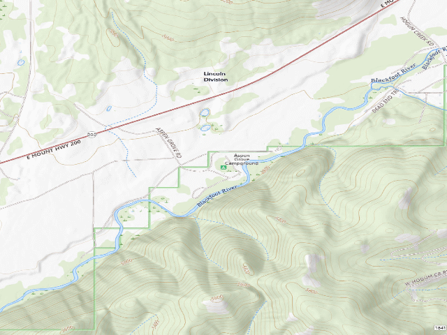 USGS topographic map of Aspen Grove Campground