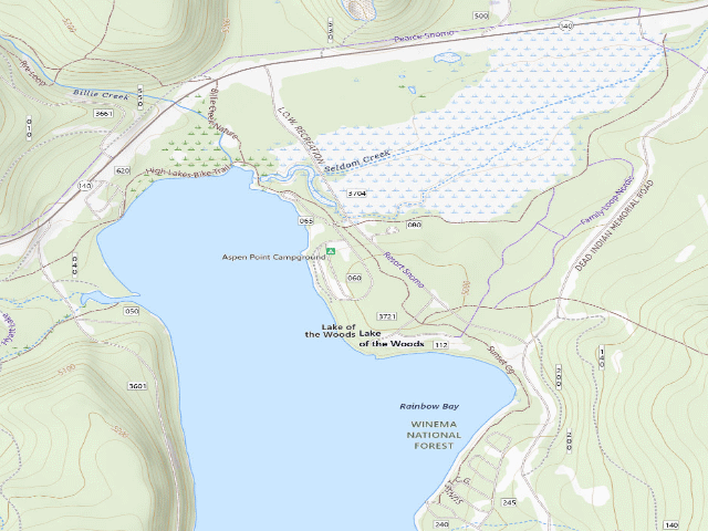 USGS topographic map of Aspen Point Campground