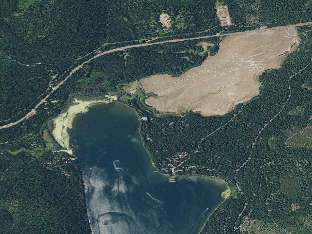 Aerial image of Aspen Point Campground