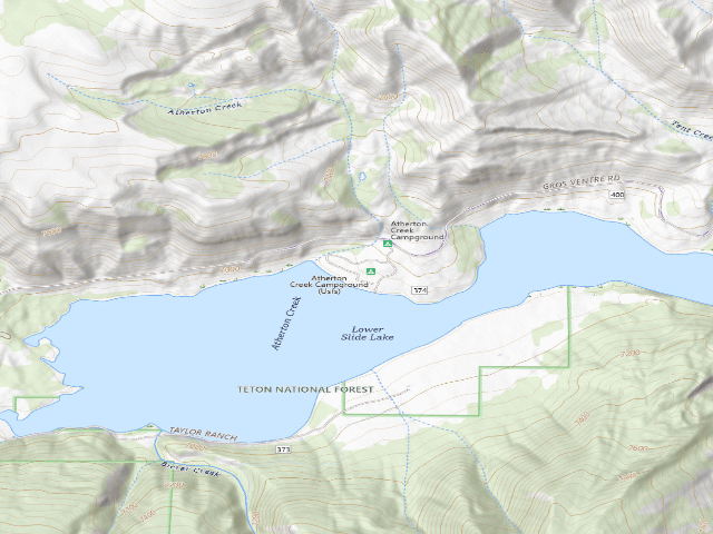 USGS topographic map of Atherton Creek Campground