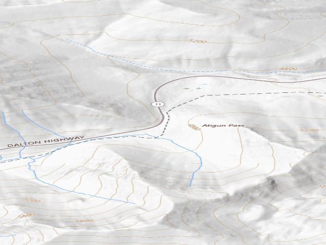USGS topographic map of Atigun Pass