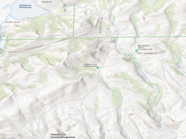 USGS topographic map of Atlantic City Campground