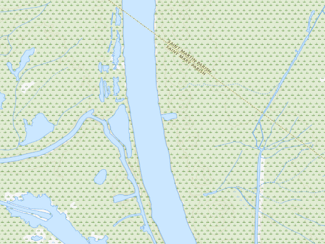 USGS topographic map of Attakapas Island WMA primitive camping area 2