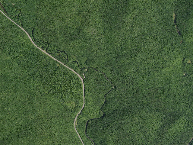 Aerial image of Auger Falls Campsite (Siamese Ponds Wilderness)