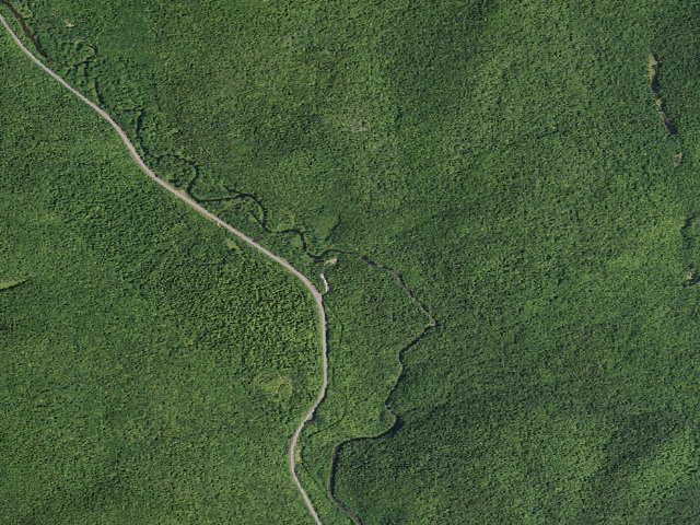 Aerial image of Auger Falls Campsite (Siamese Ponds Wilderness)