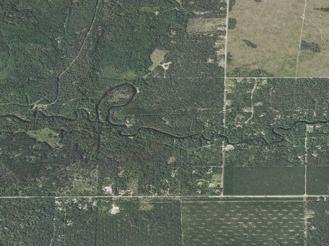 Aerial image of AuSable River State Forest Campground and Canoe Camp