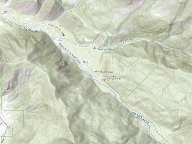 USGS topographic map of Avalanche Cg