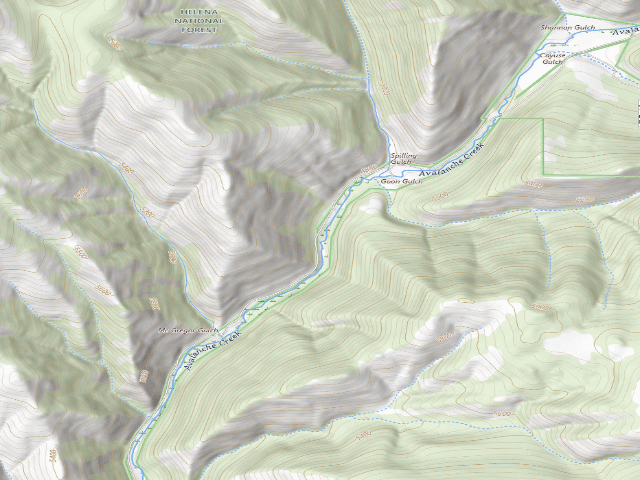 USGS topographic map of Avalanche17