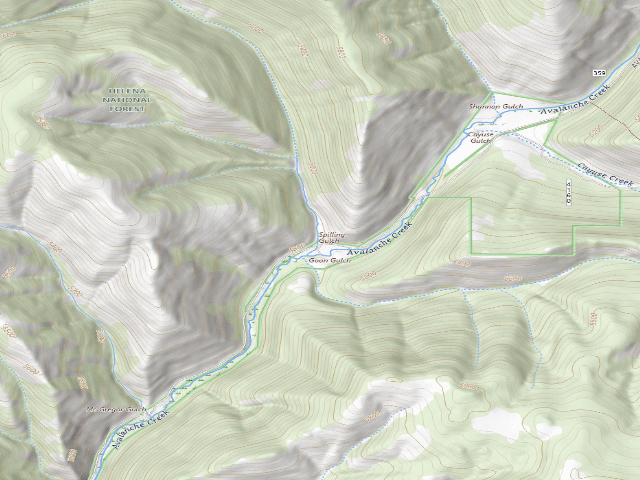 USGS topographic map of Avalanche18