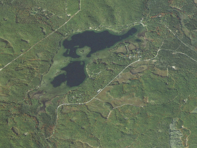 Aerial image of Avery Lake State Forest Campground