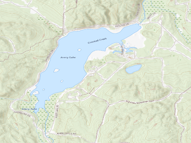 USGS topographic map of Avery Lake State Forest Campground