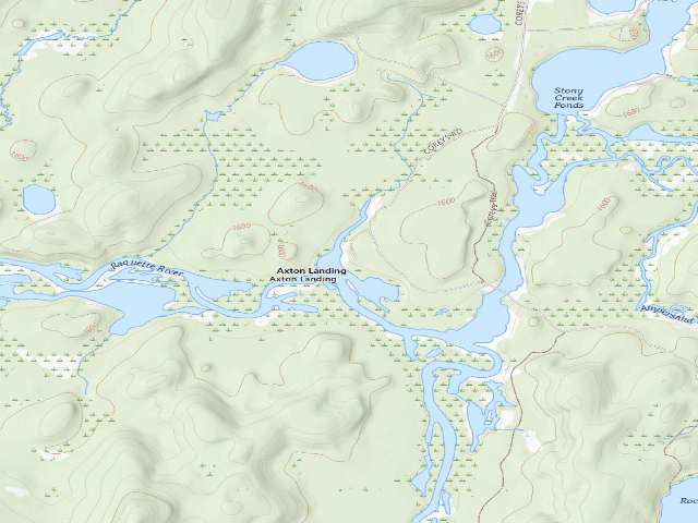 USGS topographic map of Axton Landing  Campsite (Saranac Lakes Wild Forest)