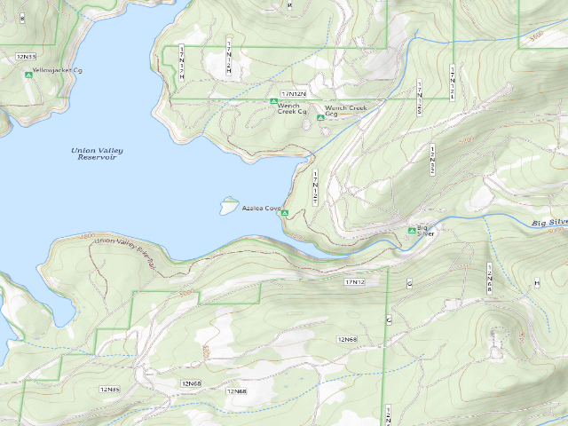 USGS topographic map of Azalea Cove Campground