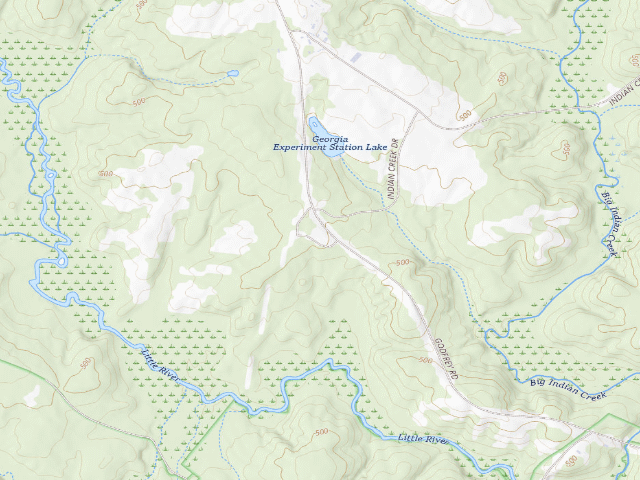 USGS topographic map of B. F. Grant WMA Primitive Campground #2