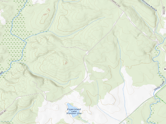 USGS topographic map of B. F. Grant WMA Primitive Campground #3