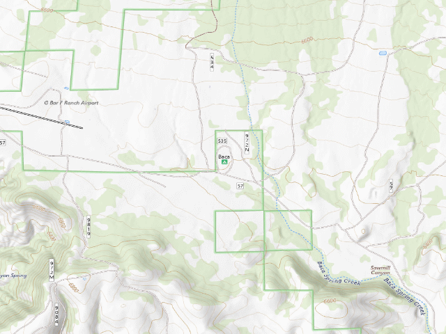 USGS topographic map of Baca Campground