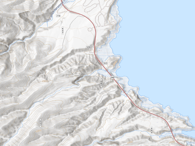 USGS topographic map of Bachelor Cove Dispersed