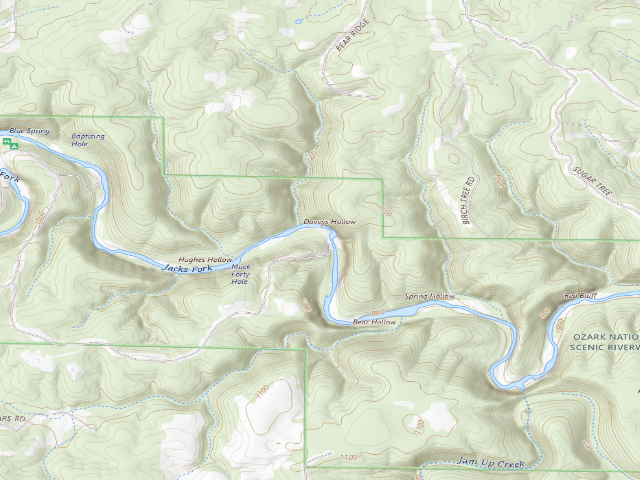 USGS topographic map of Bachers Campground