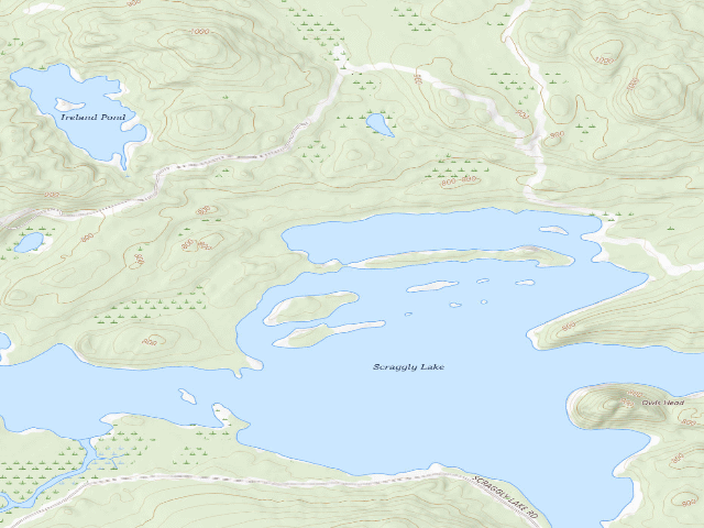 USGS topographic map of Back Parlor (Scraggly Lake Public Land)