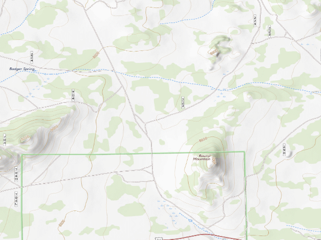 USGS topographic map of Badger Flats Camping Area