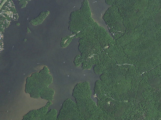 Aerial image of Badin Lake Campground