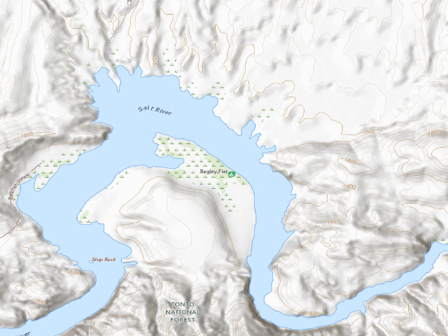 USGS topographic map of Bagley Flat