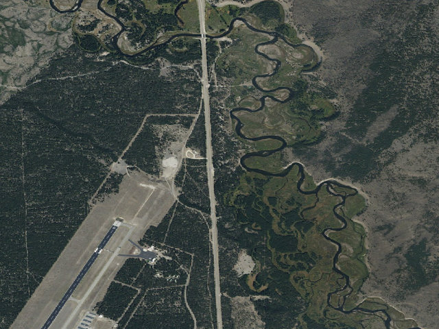 Aerial image of Bakers Hole Campground