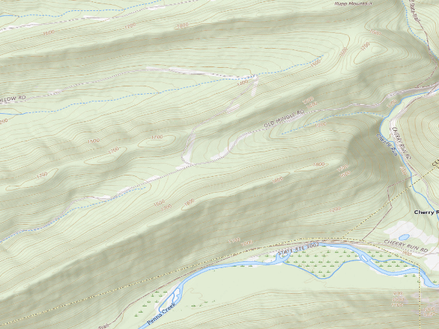 USGS topographic map of Bald Eagle State Forest roadside campsite 024 Old Mingle Road