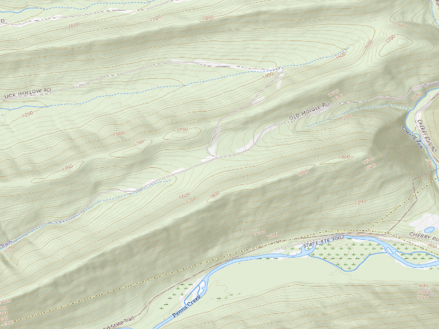 USGS topographic map of Bald Eagle State Forest roadside campsite 025 Old Mingle Road