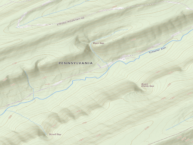 USGS topographic map of Bald Eagle State Forest roadside campsite 046 Treaster Valley Road
