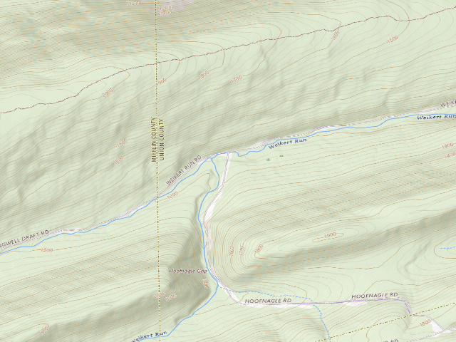 USGS topographic map of Bald Eagle State Forest roadside campsite 061 Hoofnagle Road