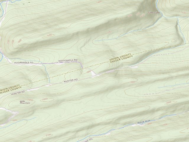 USGS topographic map of Bald Eagle State Forest roadside campsite 063 Hoofnagle Road