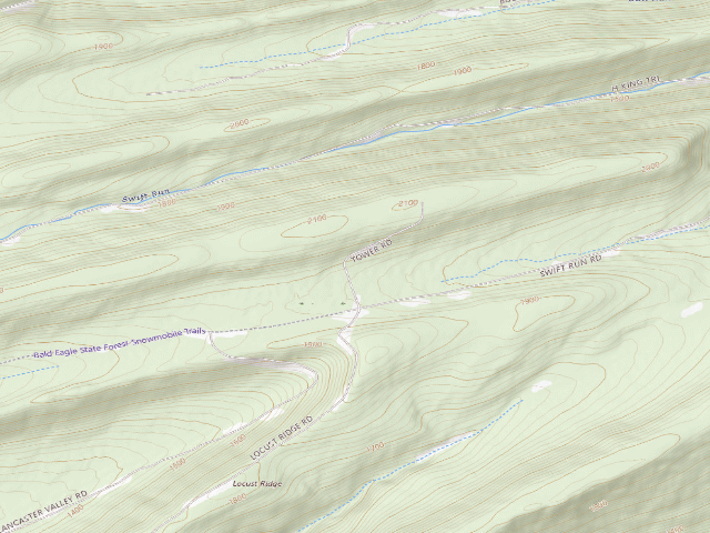 USGS topographic map of Bald Eagle State Forest roadside campsite 064 Tower Road