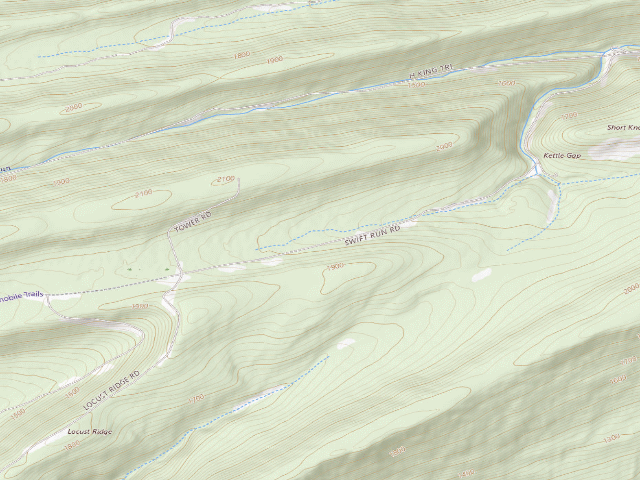 USGS topographic map of Bald Eagle State Forest roadside campsite 065 Swift Run Road